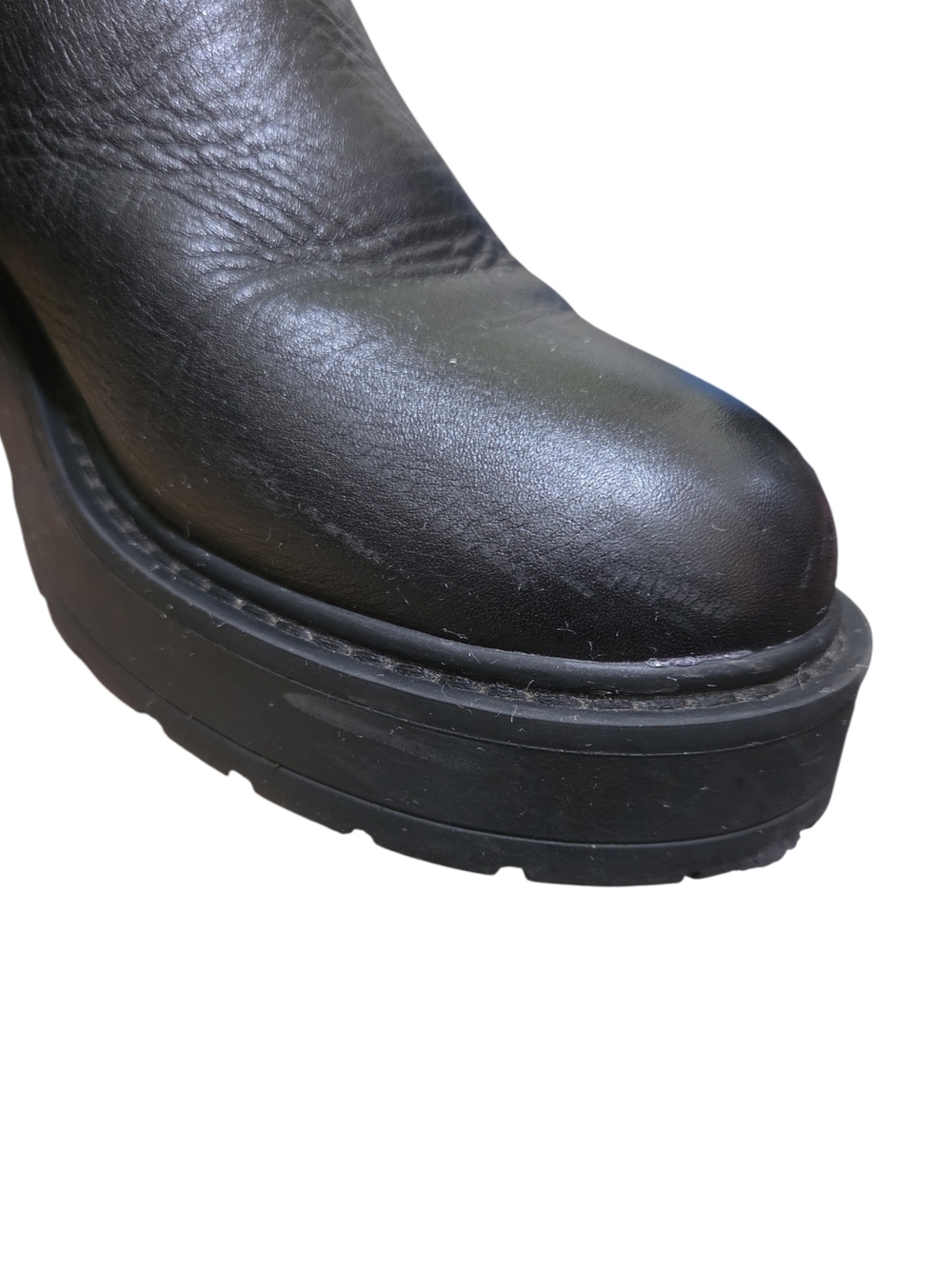 Steve Madden Black Leather Platform Chelsea Ankle Boots Size 8M - Picture 10 of 13